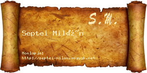 Septei Milán névjegykártya