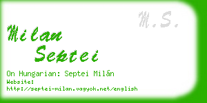milan septei business card